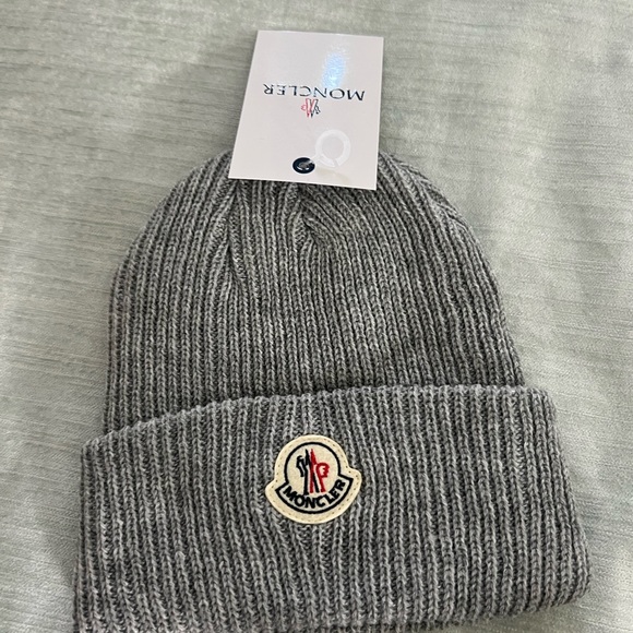 Moncler Charcoal Knit Beanie - Picture 1 of 2